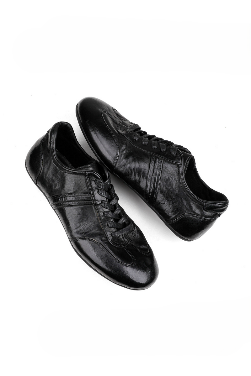 Washed Horsehide Trainer Sneakers