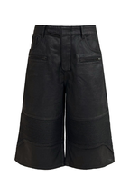 Waxed Biker Capri Jeans