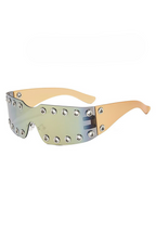 Y2K Oversized Shield Studded Sunglasses
