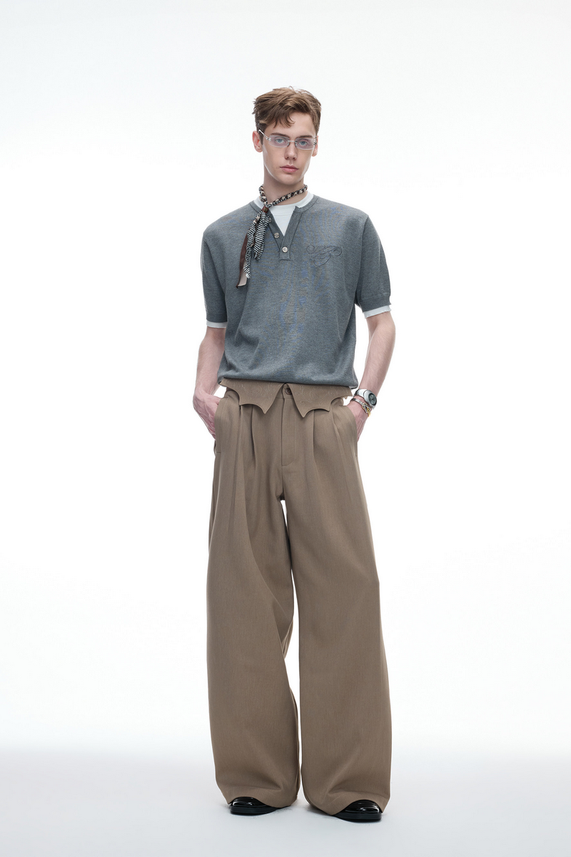 Pinstripe Wide Leg Trousers