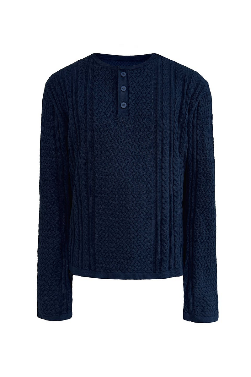 Cable Knit Henley Sweater