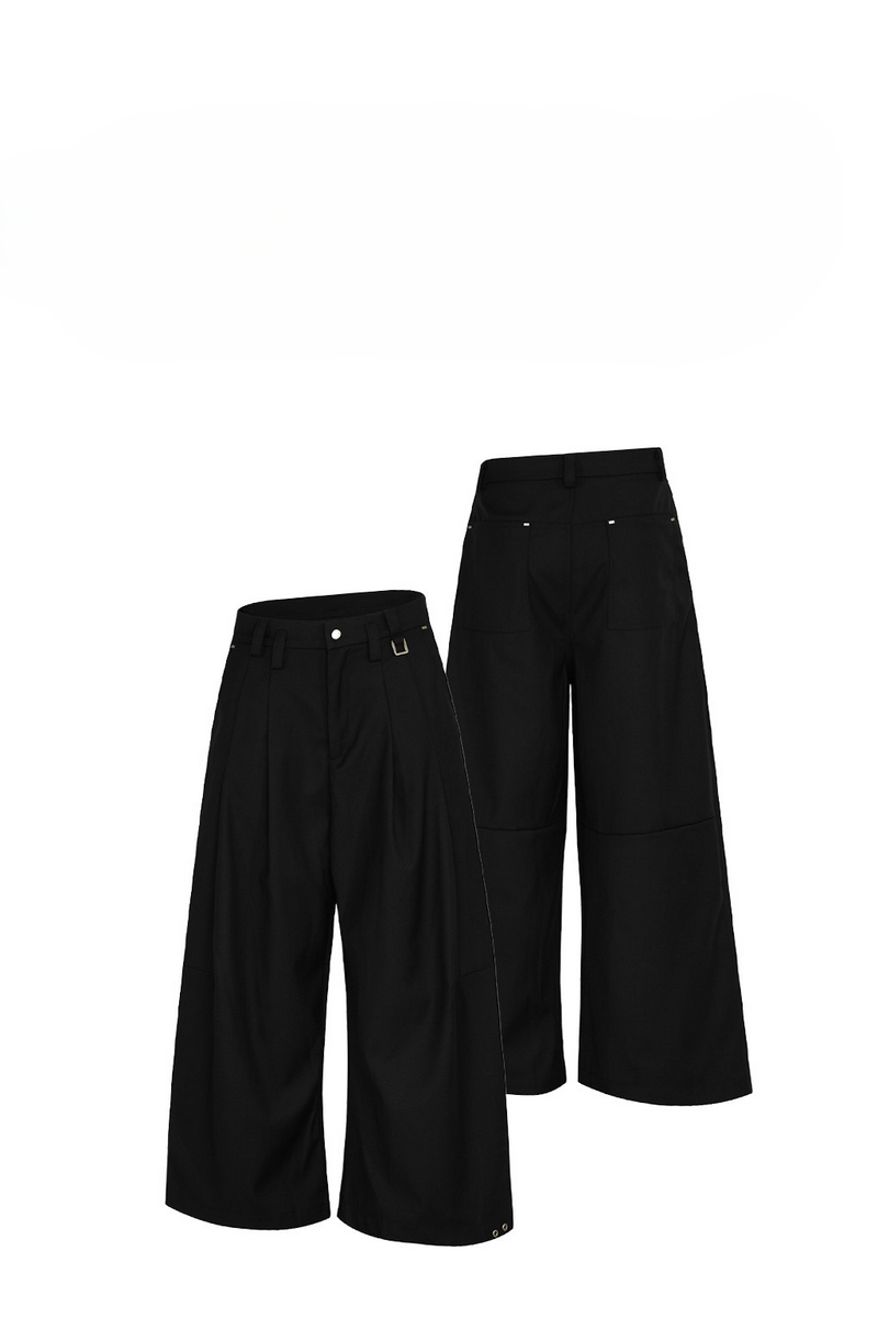 Pleated Wide Leg Trousers