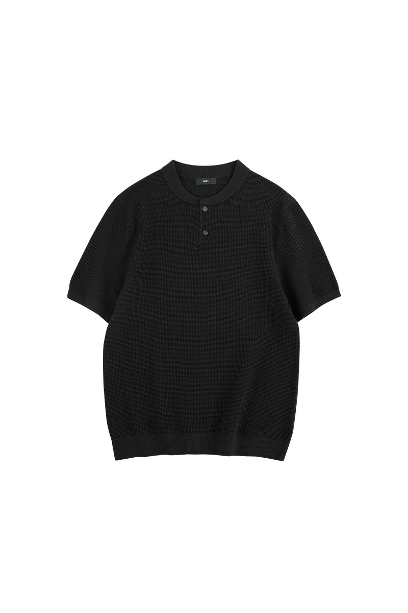 Waffle Knit Henley T-Shirt