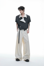 Embroidered Wide Leg Trousers