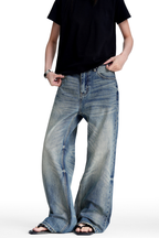 Washed Straight Leg Jeans