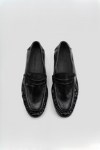 Washed Leather Loafer Shoes