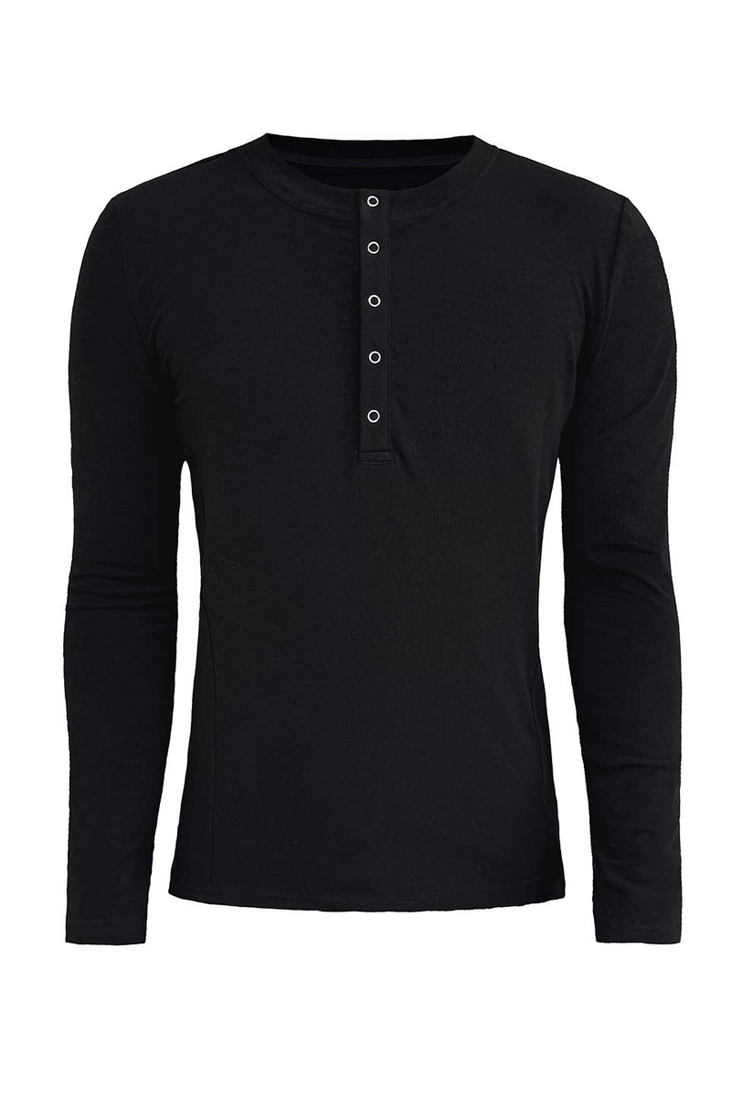 Snap Button Henley Shirt