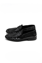 Washed Leather Loafer Shoes