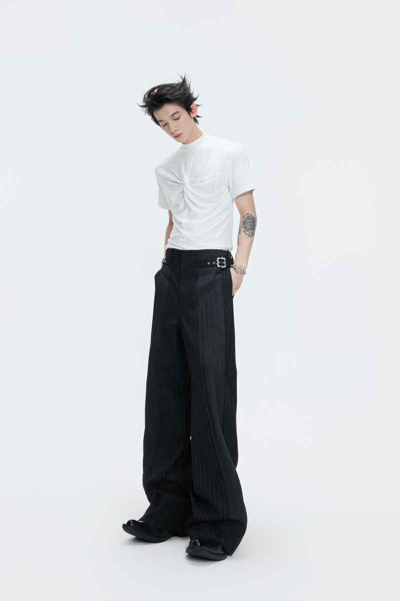 Striped Wide Leg Trousers