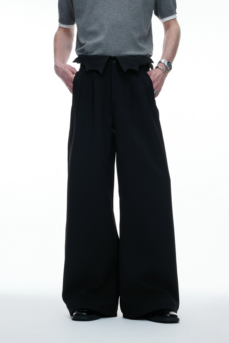 Pinstripe Wide Leg Trousers