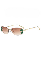 Elegant Rimless Leaf Sunglasses