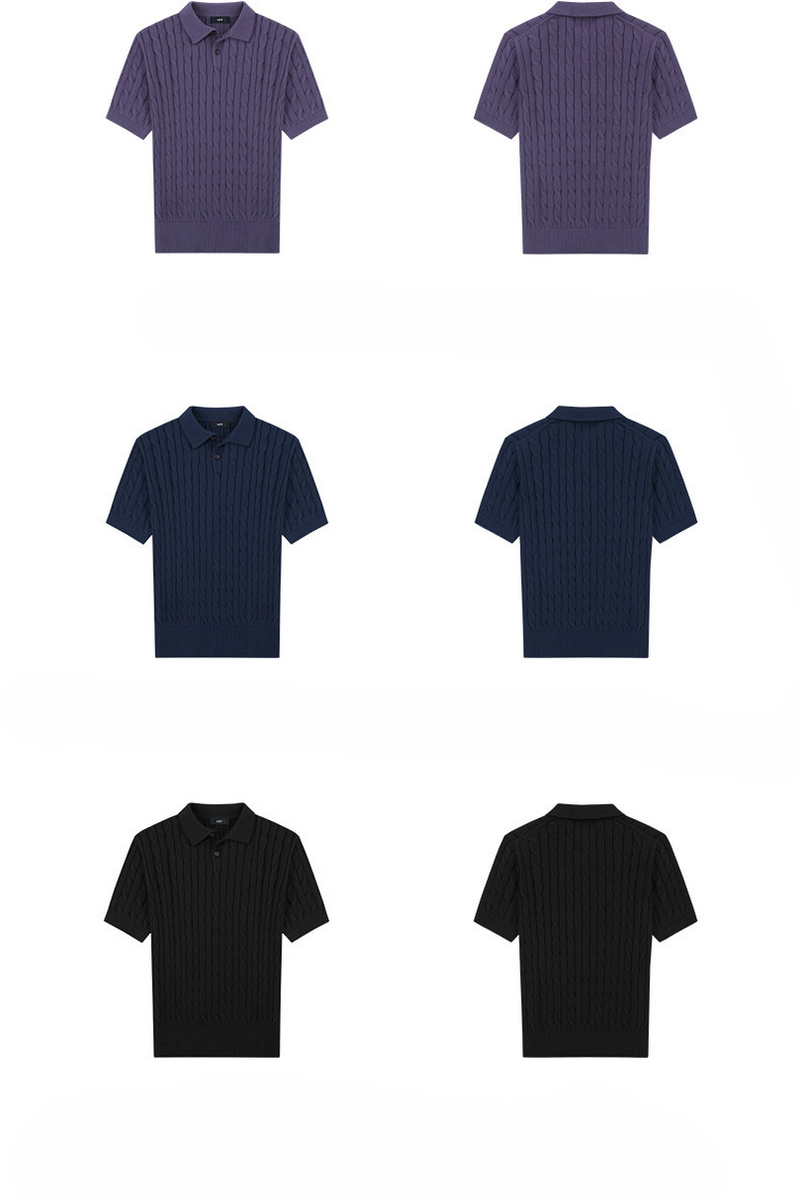 Cable Knit Polo Shirt