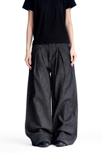 Creased Raw Straight Jeans