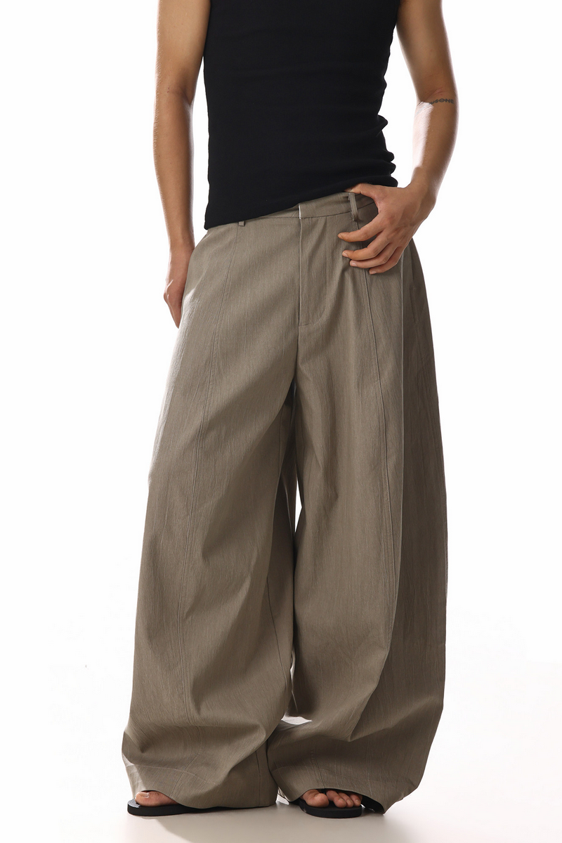 Relaxed Draped Wide Leg Trousers