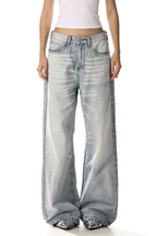 Whisker Straight Wide Jeans