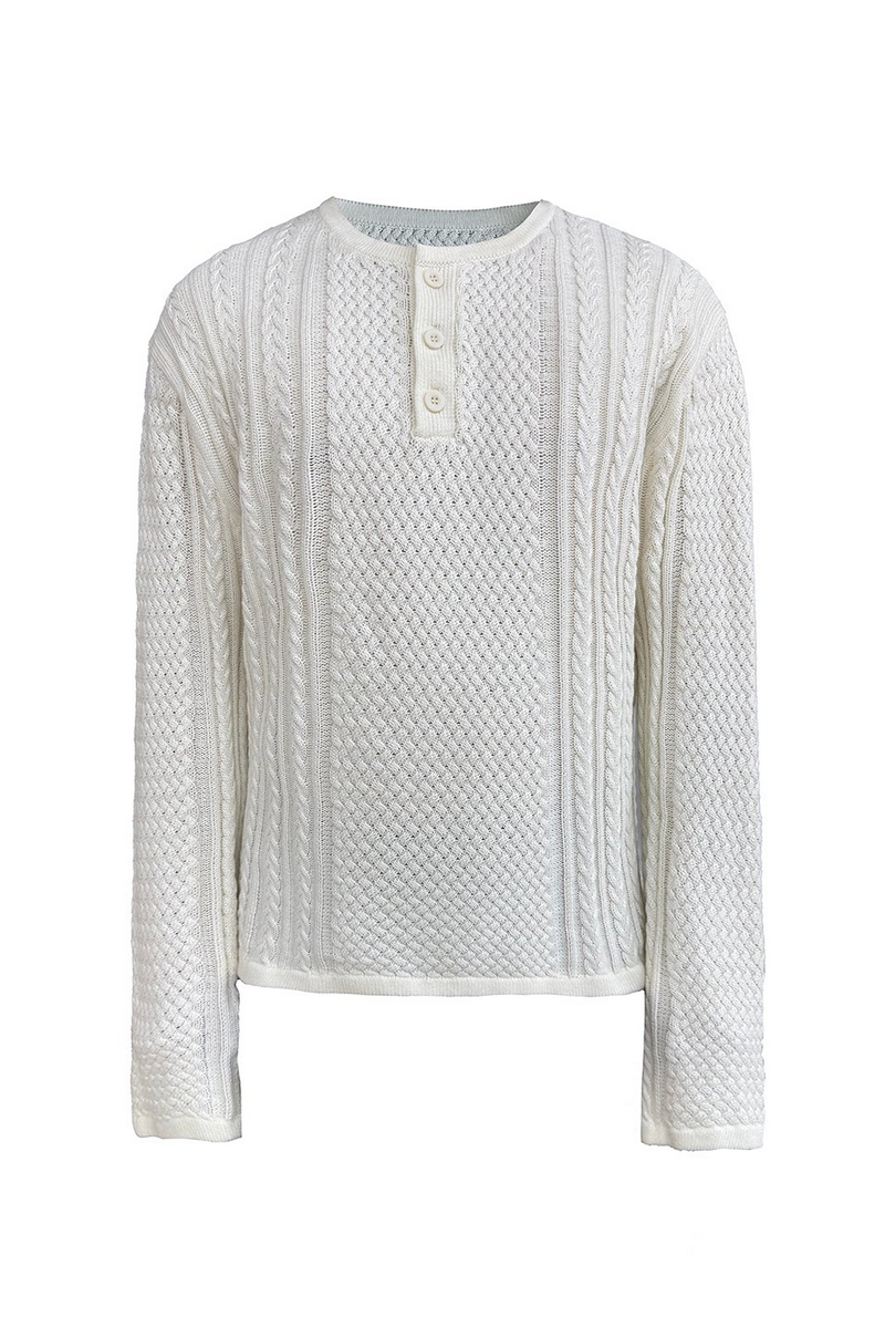 Cable Knit Henley Sweater