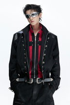 Cross Panel Layered Jacket