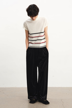 Pleated Velvet Sweatpants
