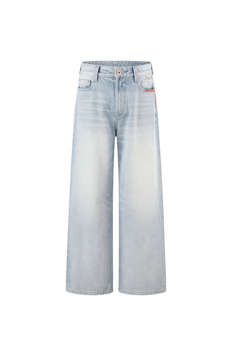 Washed Straight Jeans