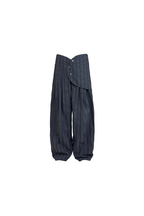 Curved Panel Striped Trousers