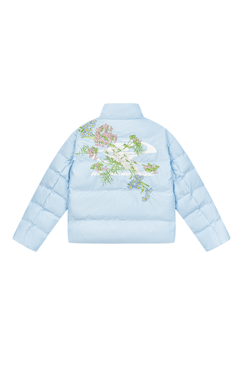Floral Logo Embroidered Puffer Jacket - EU Only