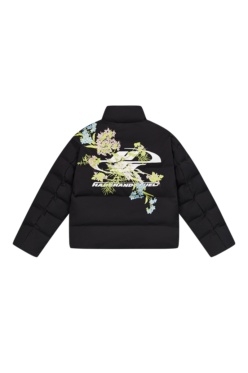 Floral Logo Embroidered Puffer Jacket - EU Only