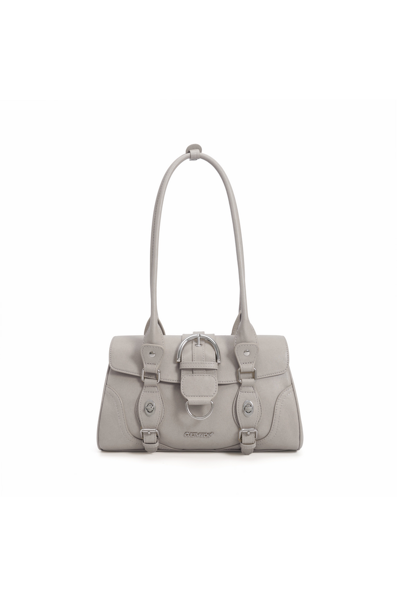 Leather Moto Baguette Bag