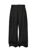 Striped Wool Wide Pants