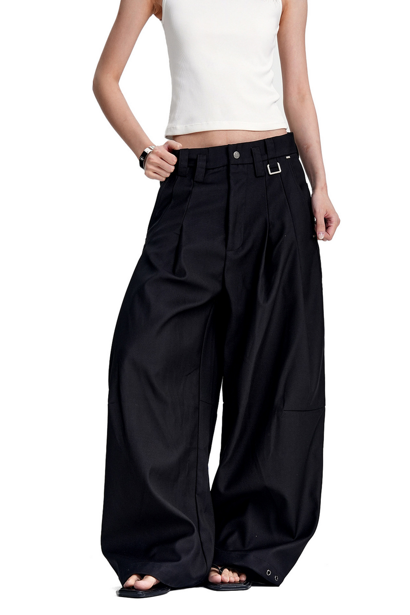 Pleated Wide Leg Trousers