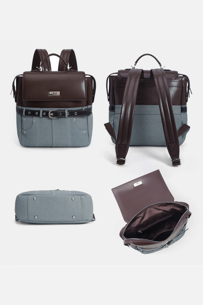 Retro Colorblock Commuter Backpack