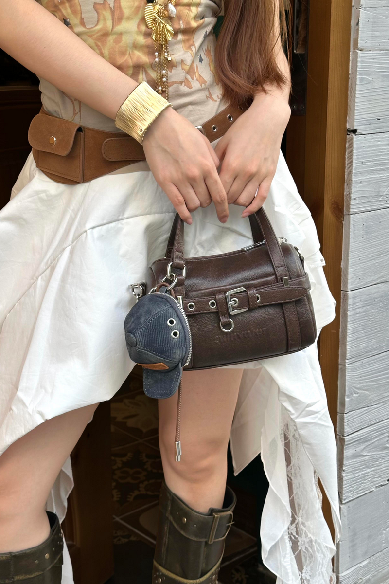 Leather Moto Pillow Bag