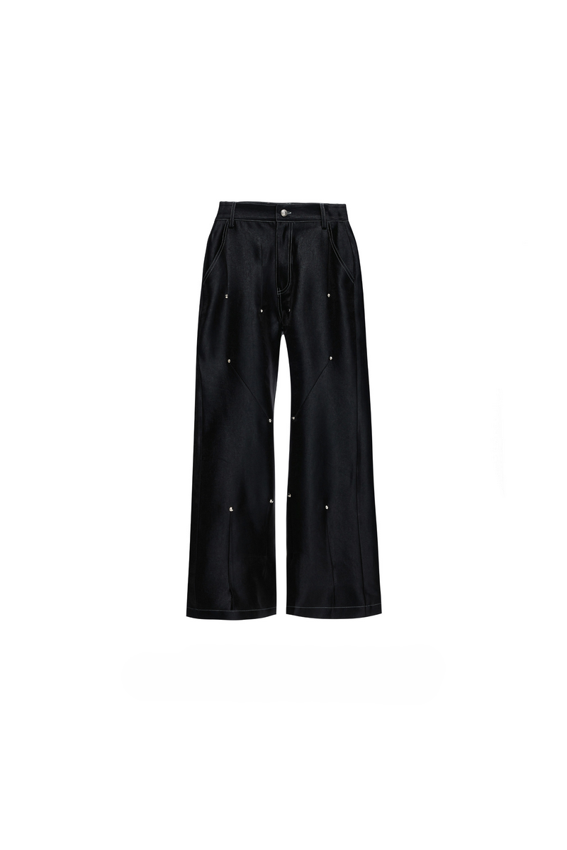 Satin Military Cropped Jacket & Trousers Separates