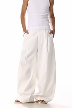 Relaxed Draped Wide Leg Trousers