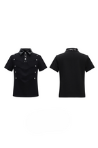 Sequin Buckle Polo Shirt