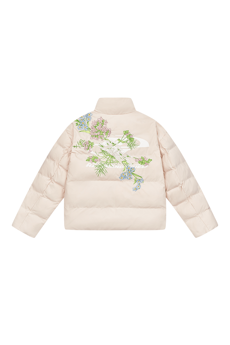 Floral Logo Embroidered Puffer Jacket - EU Only