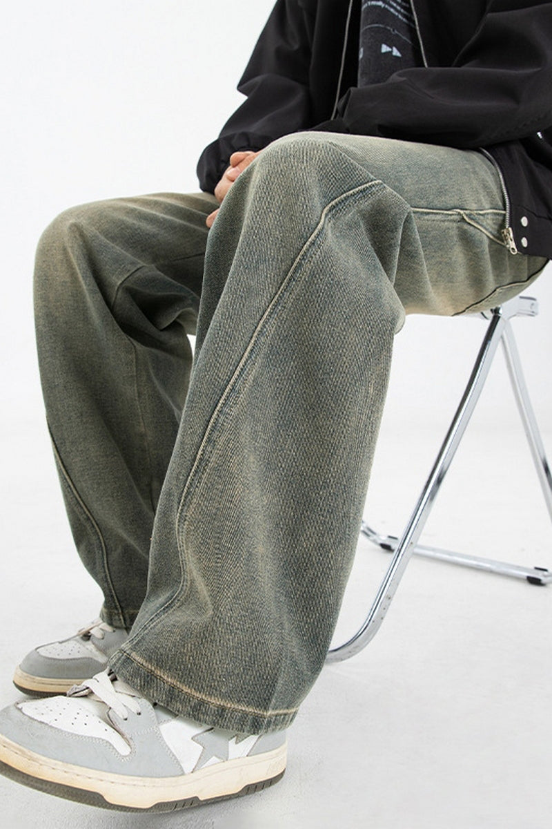 Washed Vintage Wide-Leg Jeans - EU Only