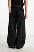 Raw Wide Leg Biker Jeans