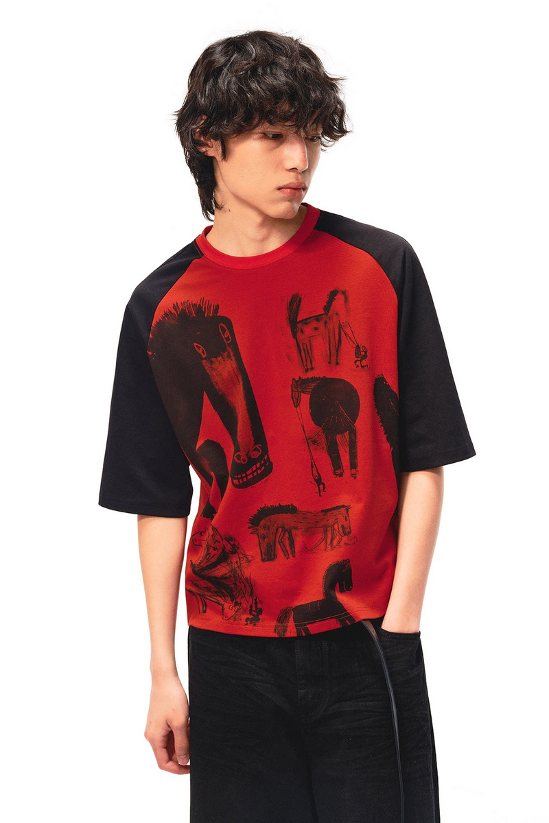 Horse Graphic Raglan Tee