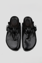 Washed Horsehide Mule Sandals