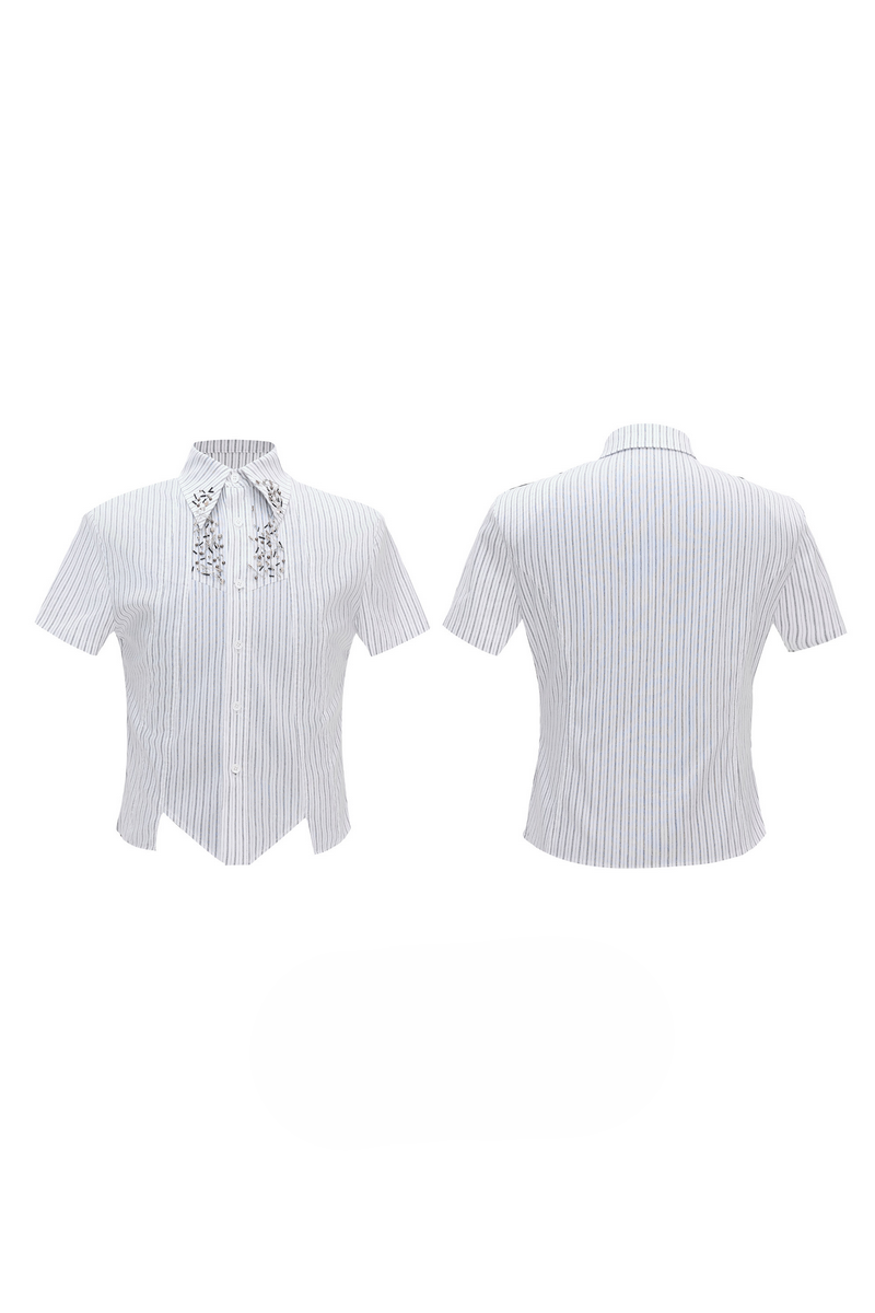 Striped Padded Shoulder Shirt