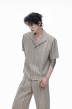 Striped Cuban Collar Shirt