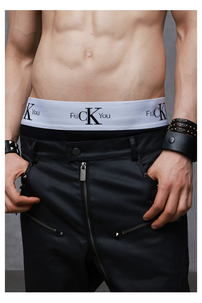 Men's Graphic Boxer Briefs — Black, model and product detail view