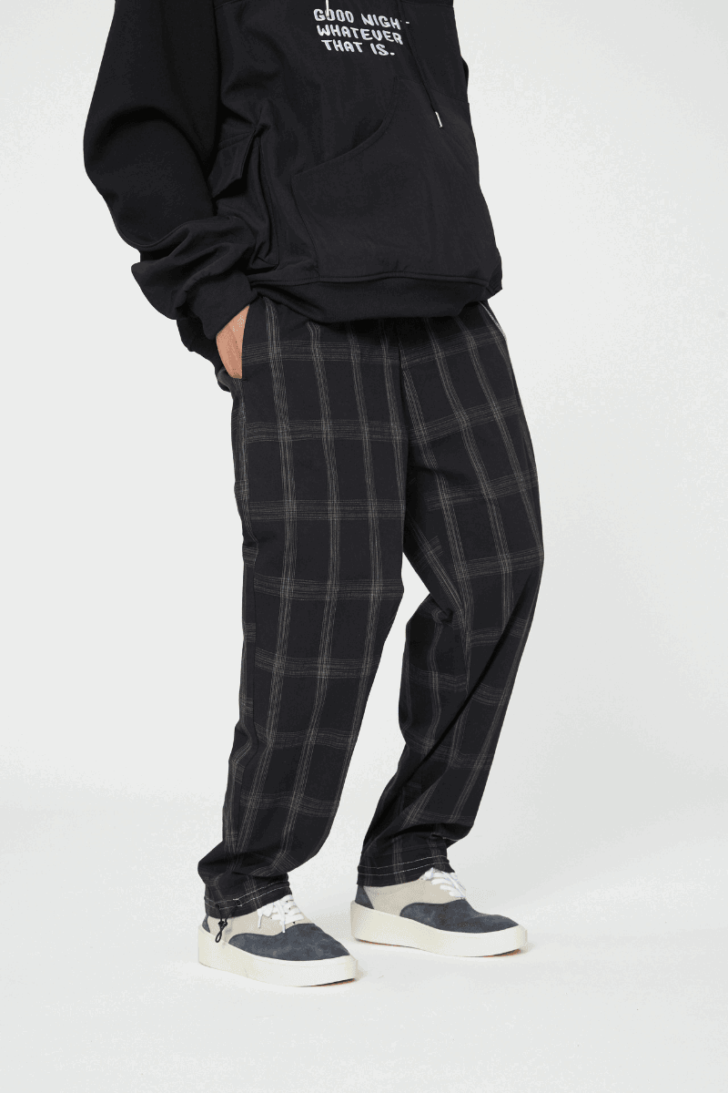 Adjustable Checkered Trousers