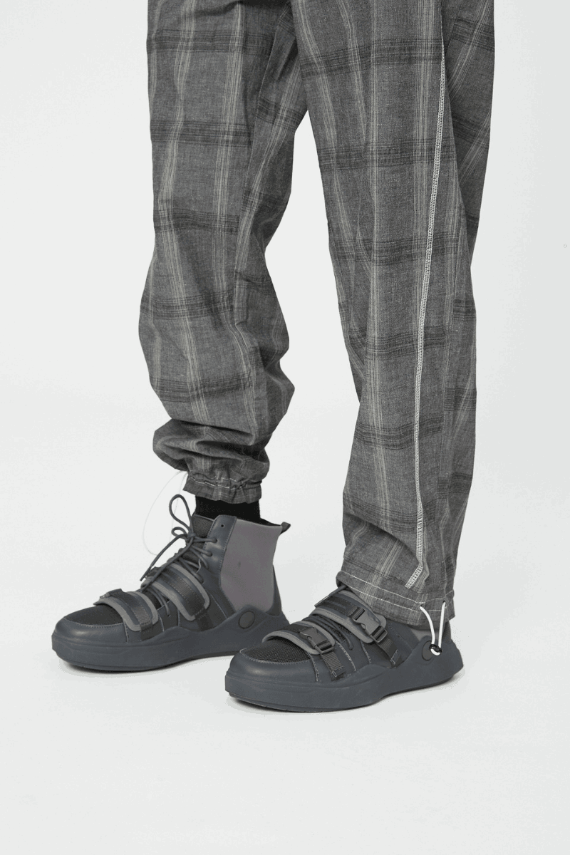 Adjustable Checkered Trousers