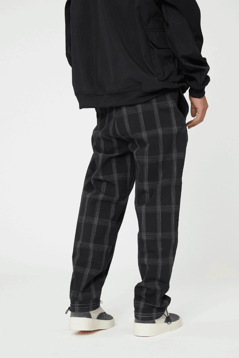 Adjustable Checkered Trousers