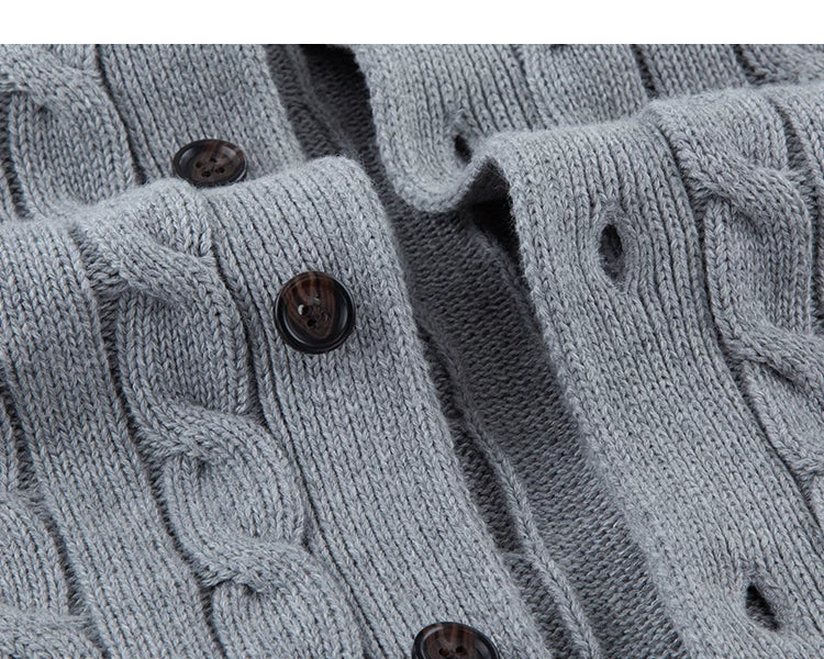 Heather Grey cardigan button detail