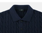 Navy cardigan collar detail