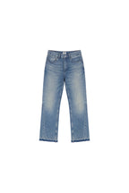 Panelled Bootcut Jeans in Washed Blue, front view