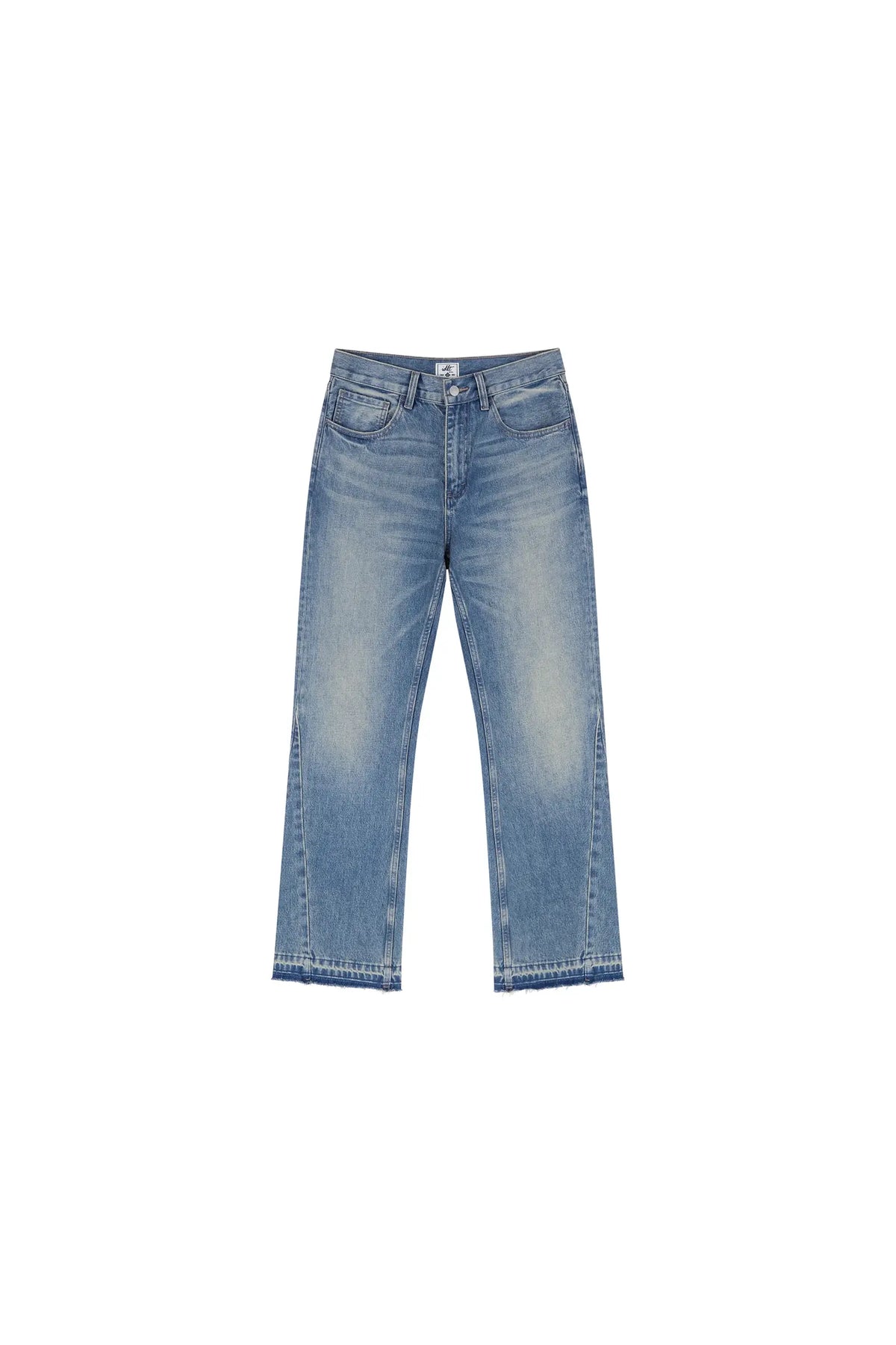 Panelled Bootcut Jeans in Washed Blue, front view