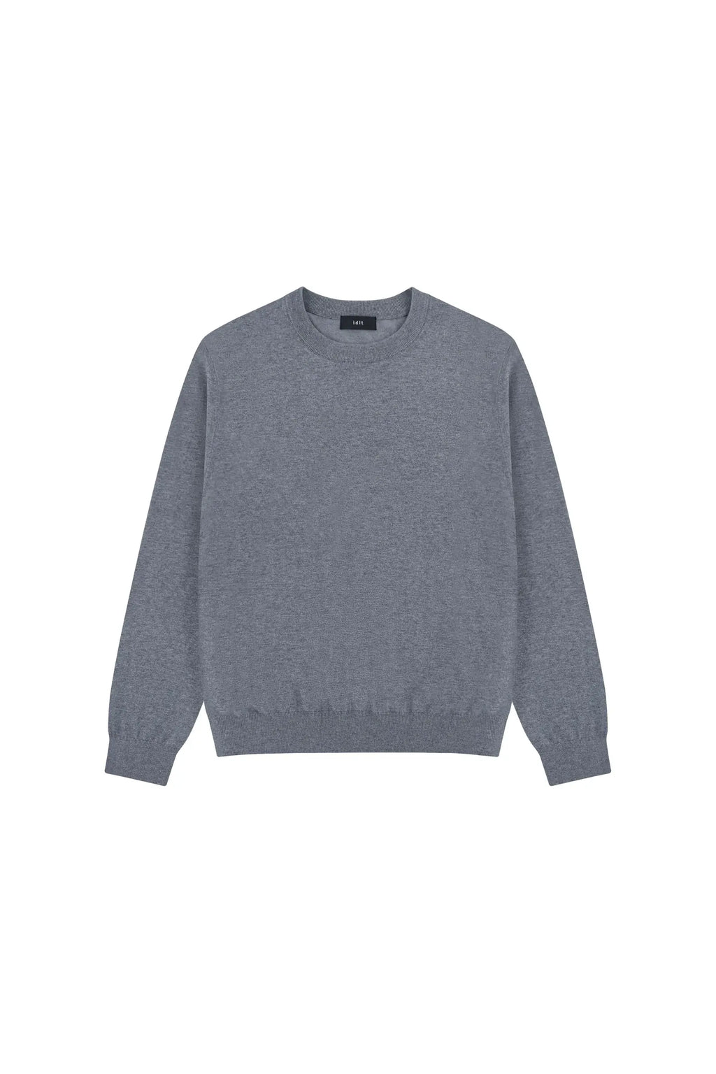 Silk Blend Crewneck Sweater in Heather Grey, front view